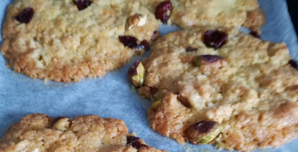 Cranberry, White Choc Chip and Pistachio Cookie