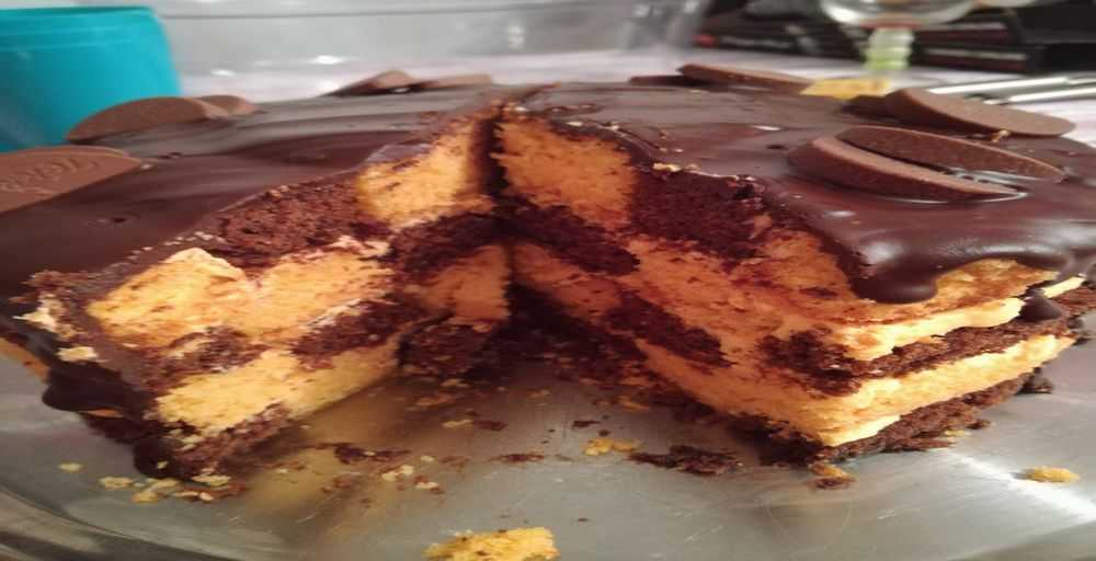 Chocolate Orange Chequerboard Cake